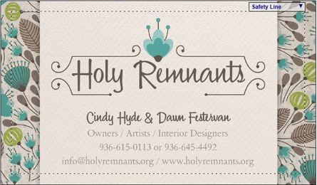 Holy Remnants Postcard Sample of Cindy Hyde's Designs